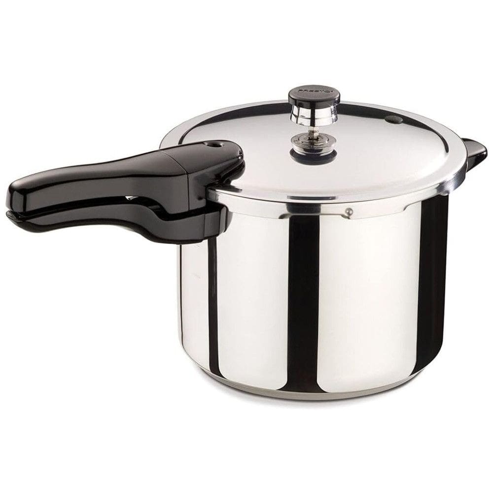Panela de Pressão em Aço Inoxidável 5,6L com Indicador de Trava e Alça Auxiliar Para Facilitar o Manuseio, 220V 1000W, Presto 01362, Prata