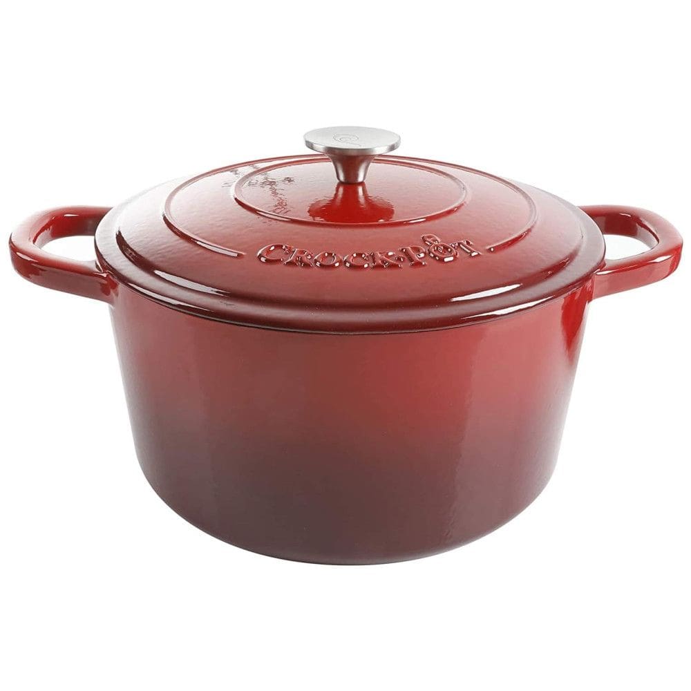 Panela de Ferro Fundido 7 Litros Forno Holandês Esmaltado e Antiaderente, CROCK POT 69144.02, Vermelho