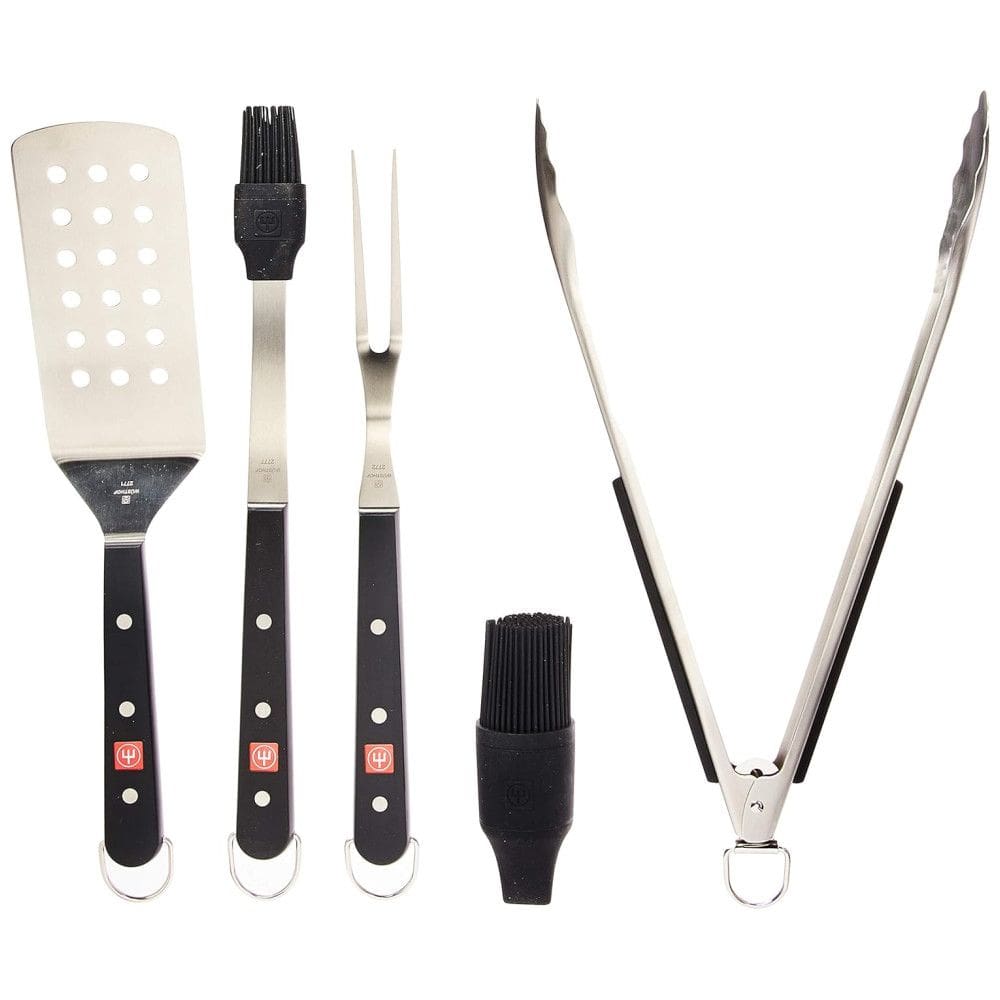 WU Kit Churrasco na Grelha 4 Peças de Aço Inoxidável, WSTHOF 2804, Preto