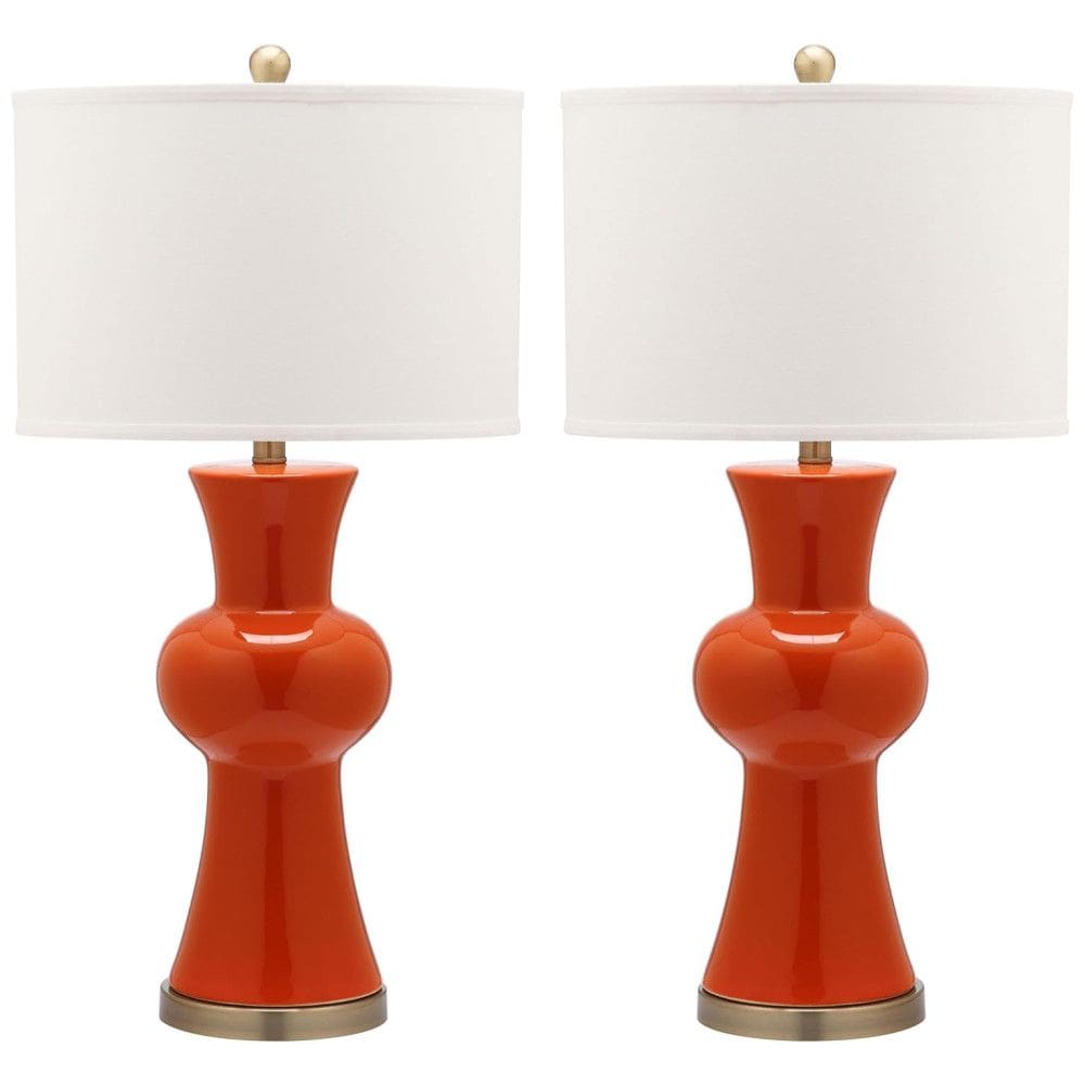 Abajur Luminária de Mesa em Cerâmica, Estilo Tradicional com 76 cm de Altura para Quarto, Sala de Estar e Escritório, 2 Un, 110V 100W