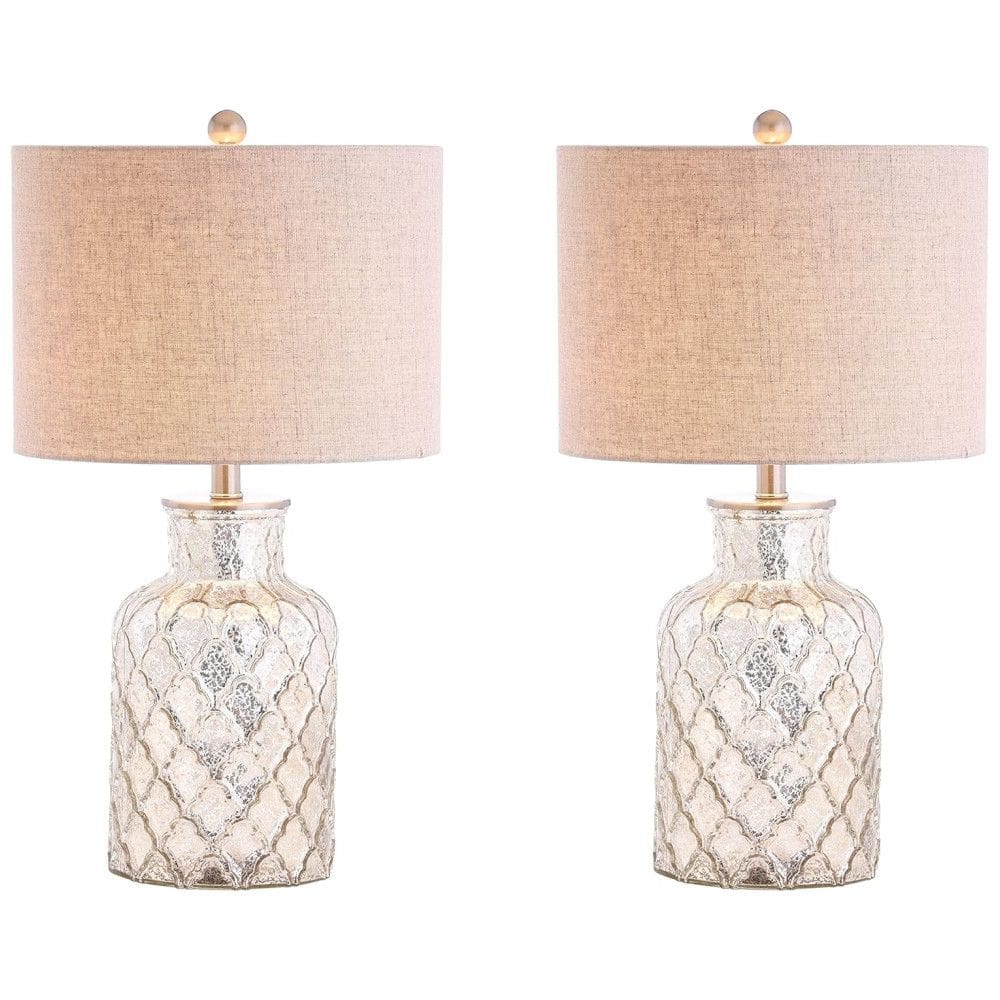 Abajur Luminária de Mesa em Vidro, Estilo Contemporânea com 62 cm de Altura para Quarto, Sala de Estar e Escritório, 2 Un, 110V 100W