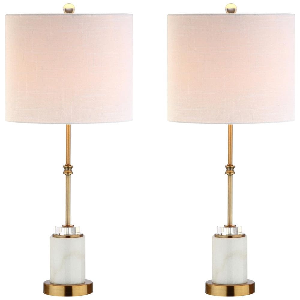 Abajur Luminária de Mesa em Mármore e Cristal, Estilo Moderna Contemporânea com 68 cm de Altura para Quarto, Sala de Estar e Escritório