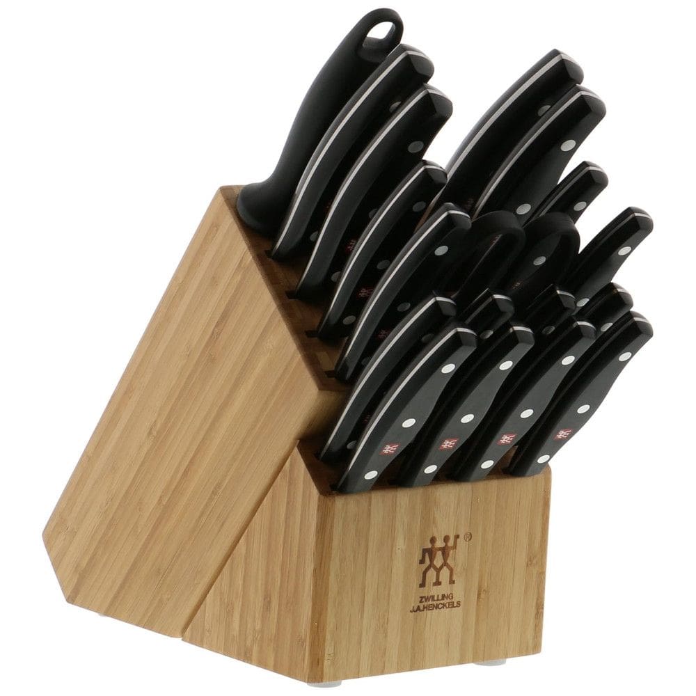 ZWILLING Conjunto de Facas com Afiador Embutido e Bloco de Bancada 19 Peças, HENCKELS 30782 000, Preto