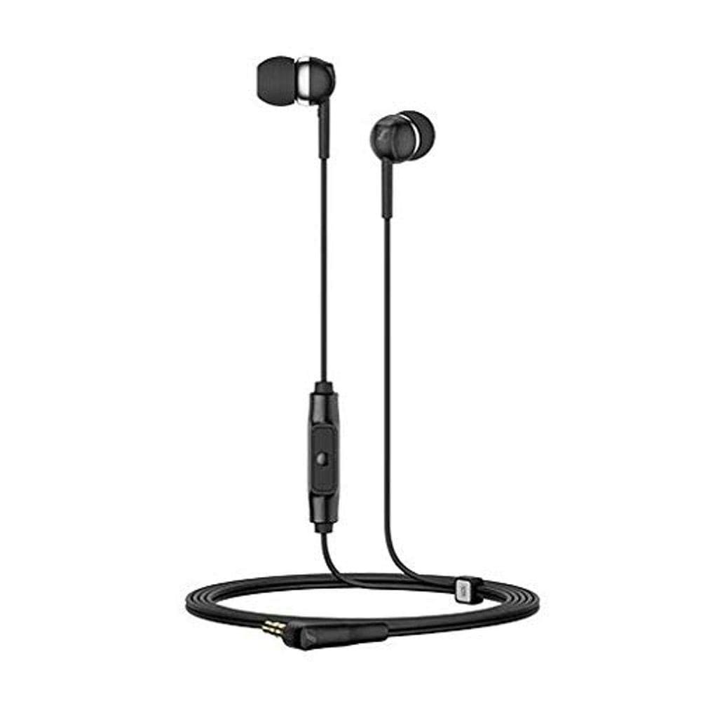 Fones de ouvido Sennheiser CX 80S In-ear com controle remoto de um botão preto