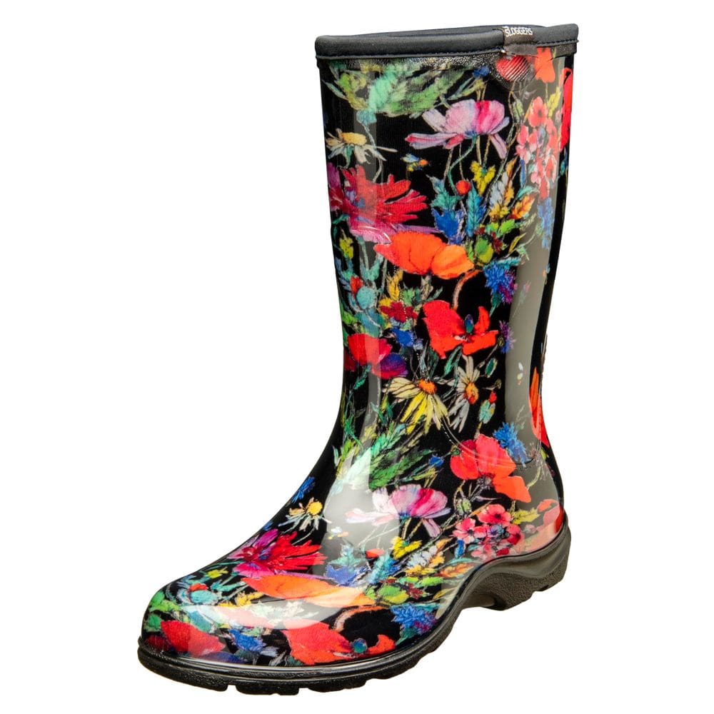 Botas de chuva femininas impermeáveis de meia panturrilha Sloggers, tamanho 10