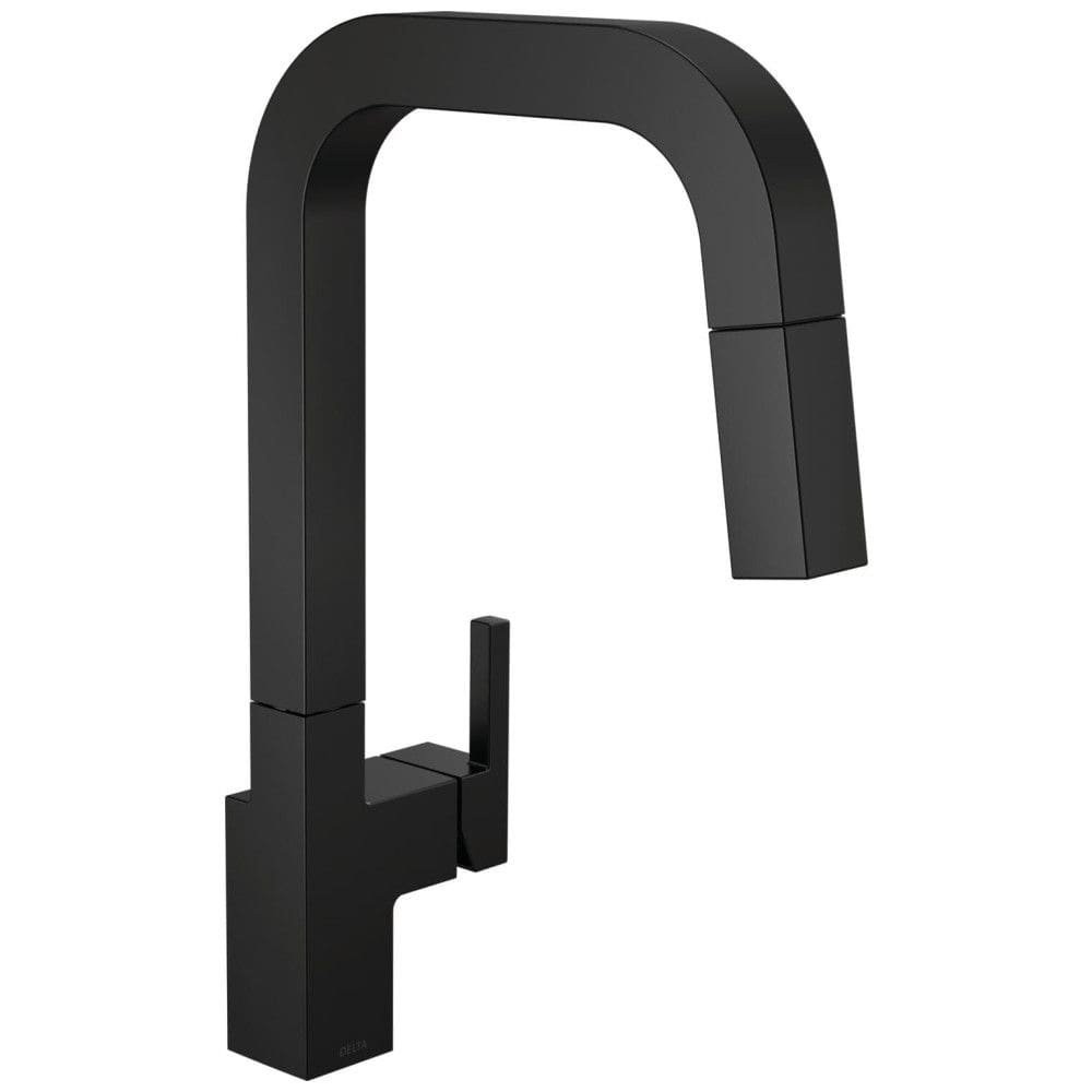 Torneira Cozinha com Pulverizador Pull Down de Ancoragem Magnética, Delta 19825LF-BL, Preto Fosco