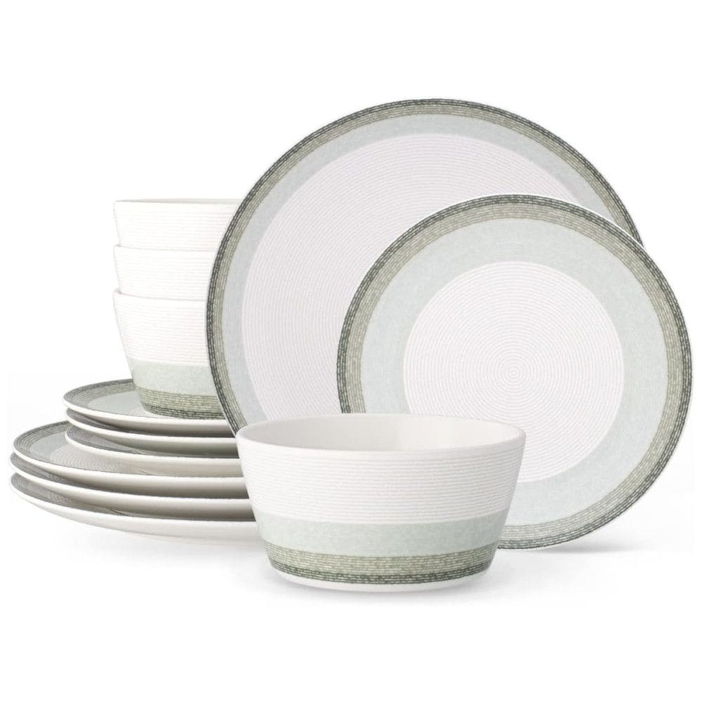 Aparelho de Jantar para Todas as Ocasiões com 12 Peças, Formato Redondo e Material de Porcelana, Noritake G037-12E, Colorido