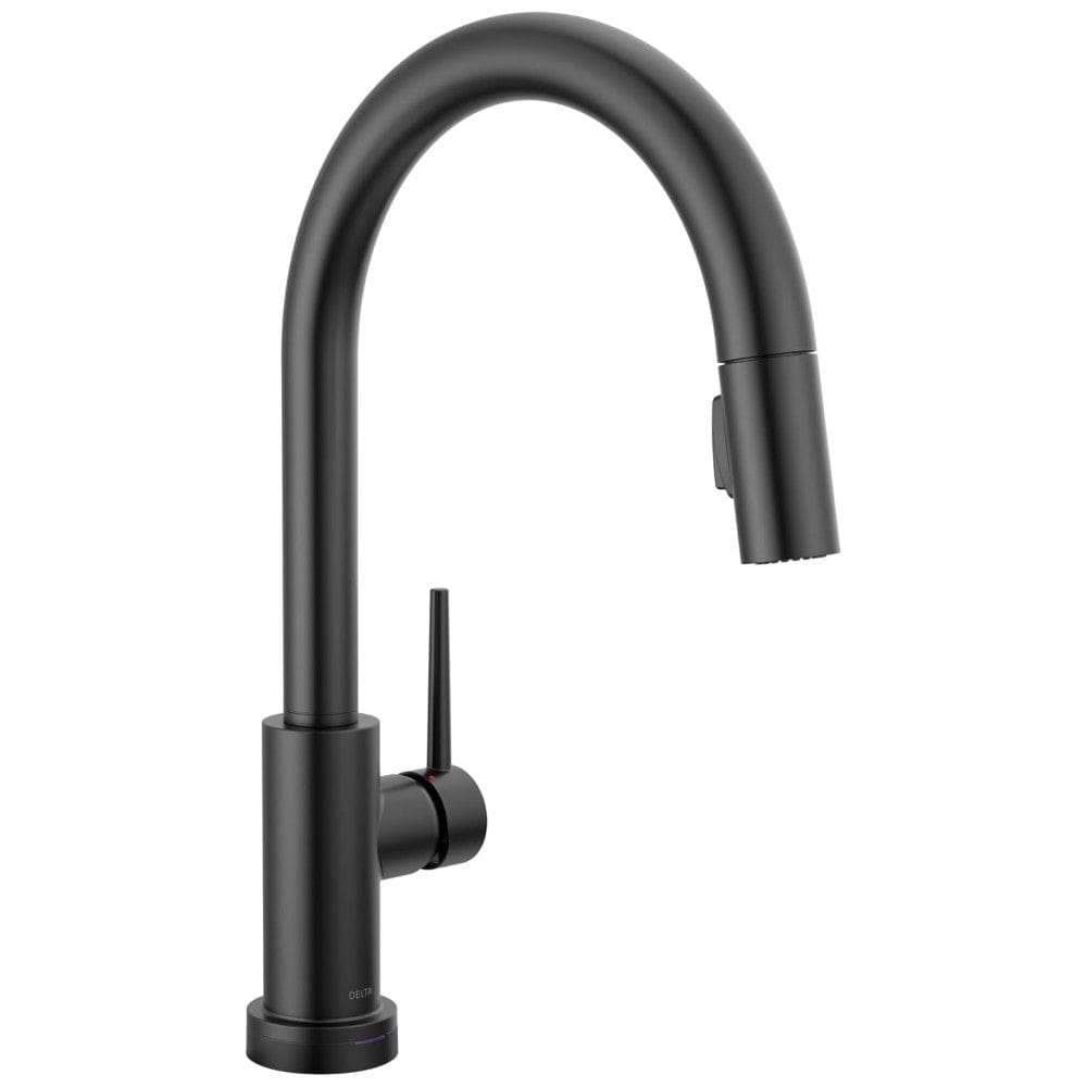 Torneira Cozinha com Tecnologia Touchless e Pulverizador Pull Down, Delta 9159TL-BL-DST, Preto Fosco