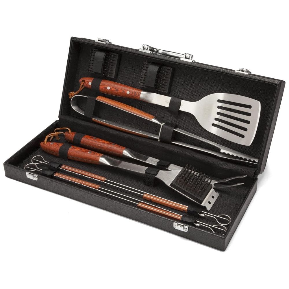 Kit Churrasco na Grelha 10 Peças de Aço Inoxidável com Estojo de zenamento, CUISINART CGS 2010, Marrom