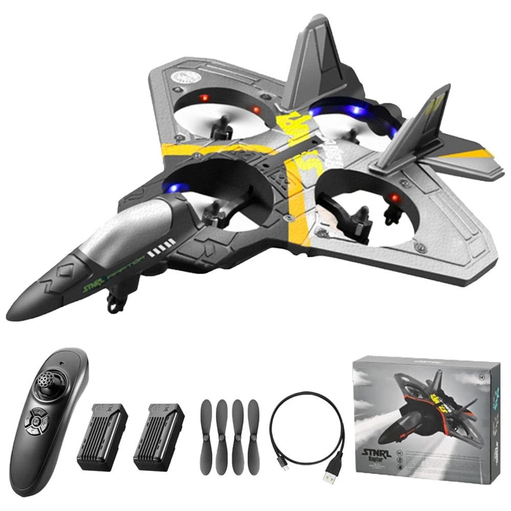 Avião de Controle Remoto 2.4Ghz 6CH com Sensor de Gravidade e 2 Baterias, 14, GOOLRC, Preto