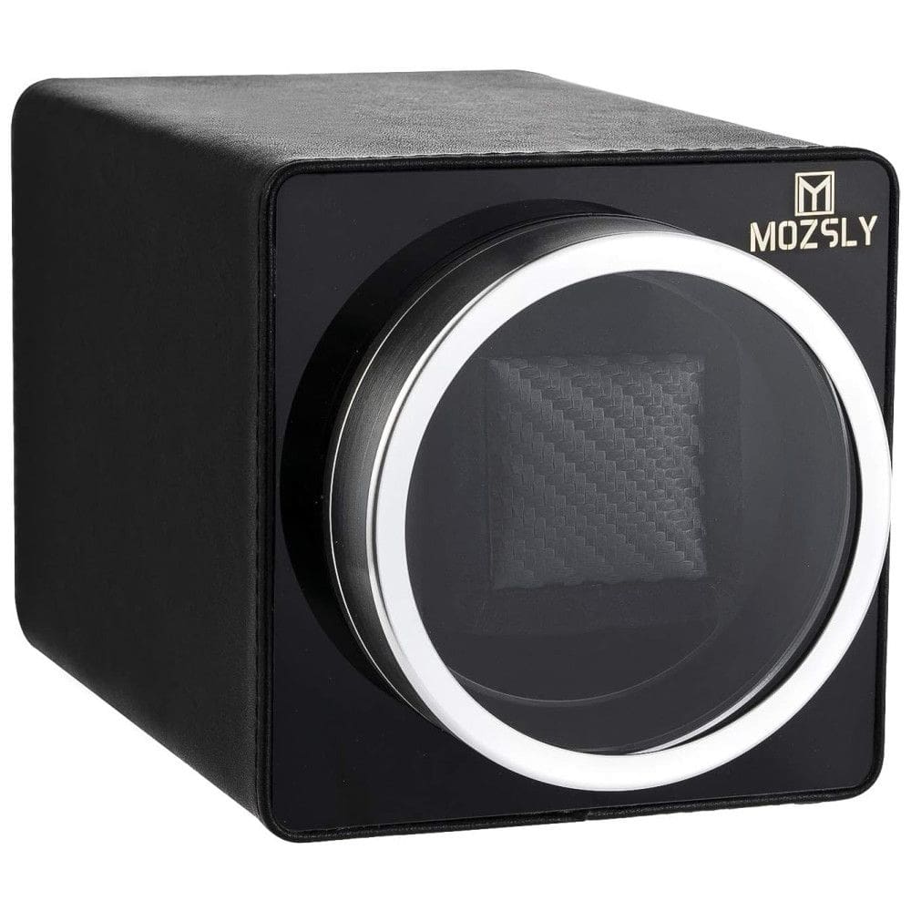 Caixa, Estojo Rotativo Automático para Relógios, 1 Lugar, MOZSLY, Preto