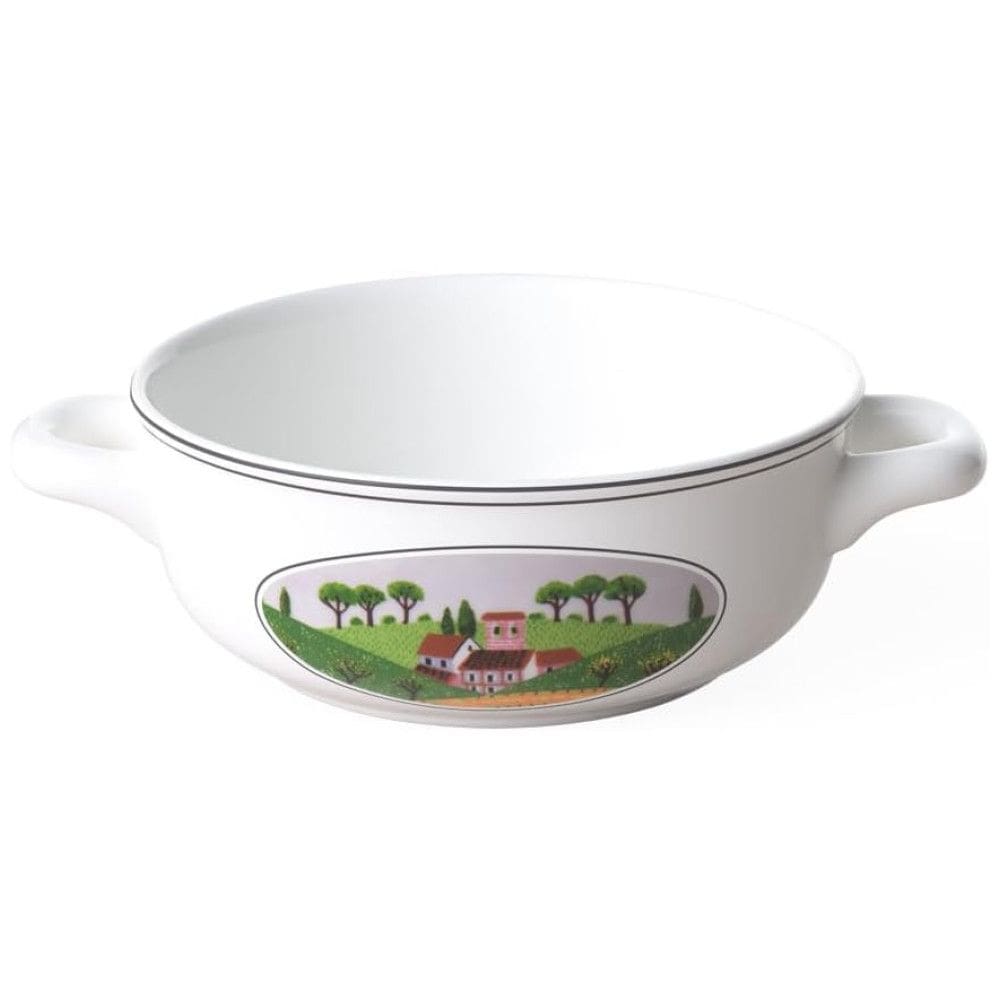 Tigela Elegante para Sopa, Tema de Fazenda com Capacidade de 450mL, Material de Porcelana e Formato Redondo, Villeroy Boch, Branca Colorida