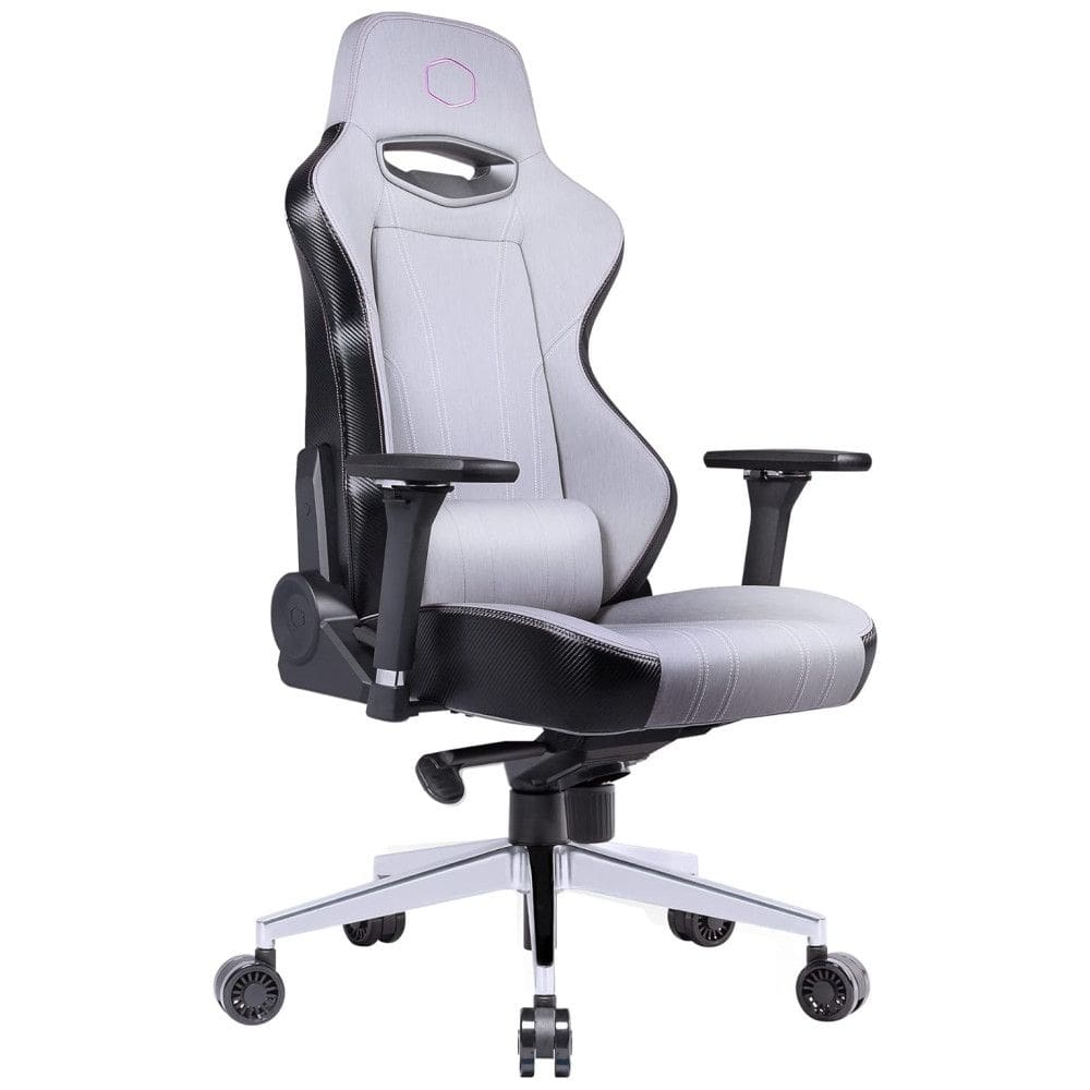 Cooler Cadeira Gamer Ergonômica Reclinável e Giratória com Apoio Lombar e Cabeça, Cinza