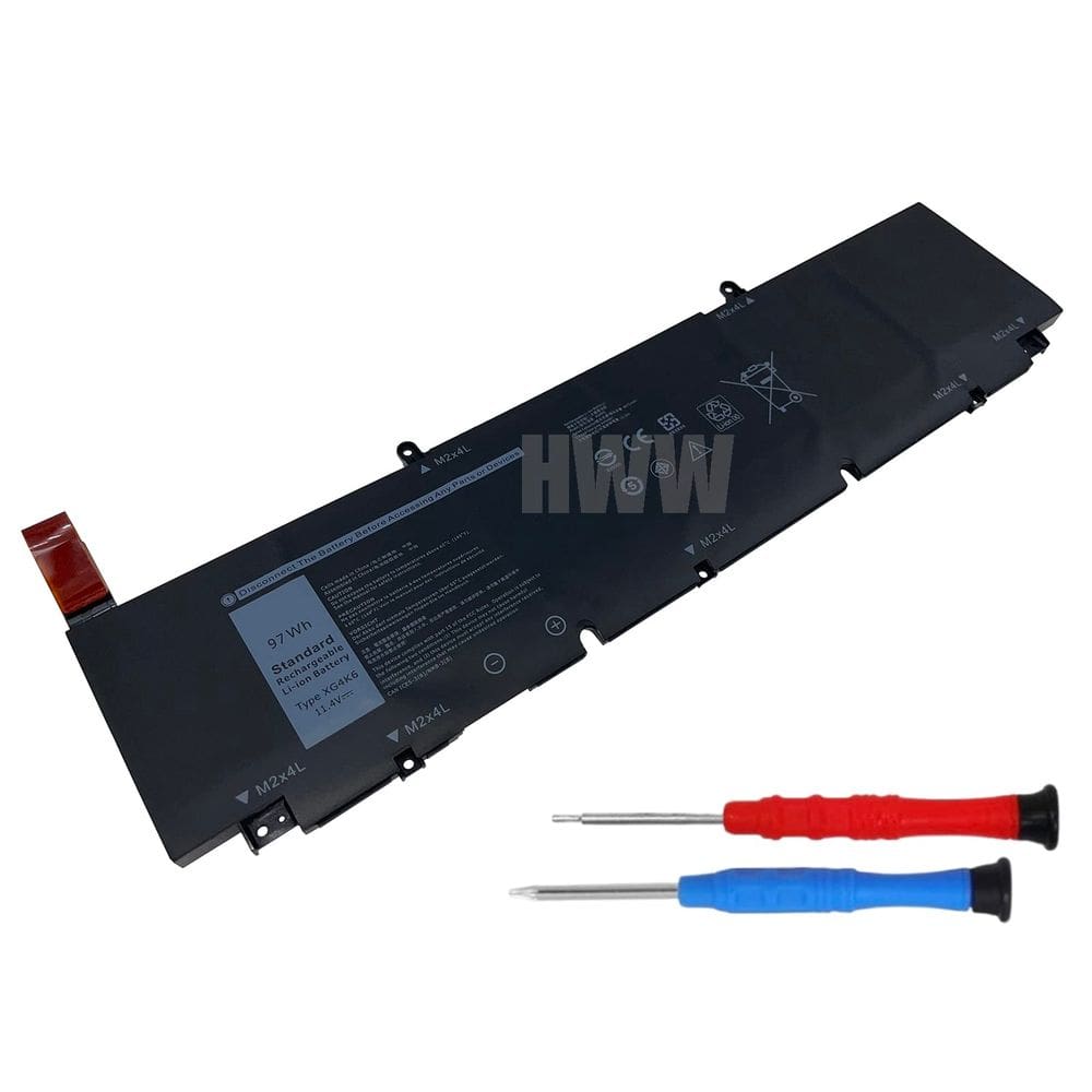 Bateria HWW XG4K6 97 Wh 11,4 V de íon de lítio para Dell XPS 17 9700