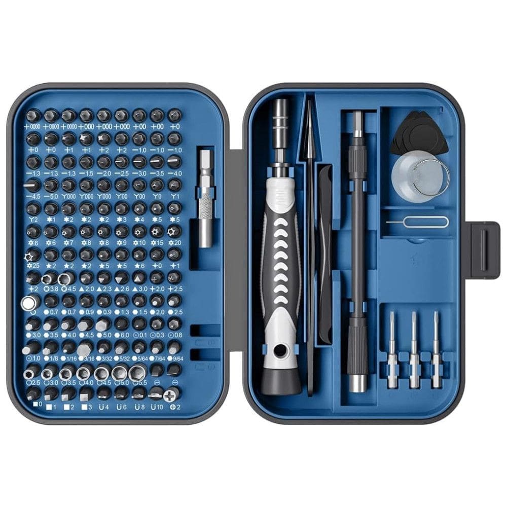 Kit de Brocas 130 Peças com Chave de Fenda Magnética e Estojo, RARTOP, Azul