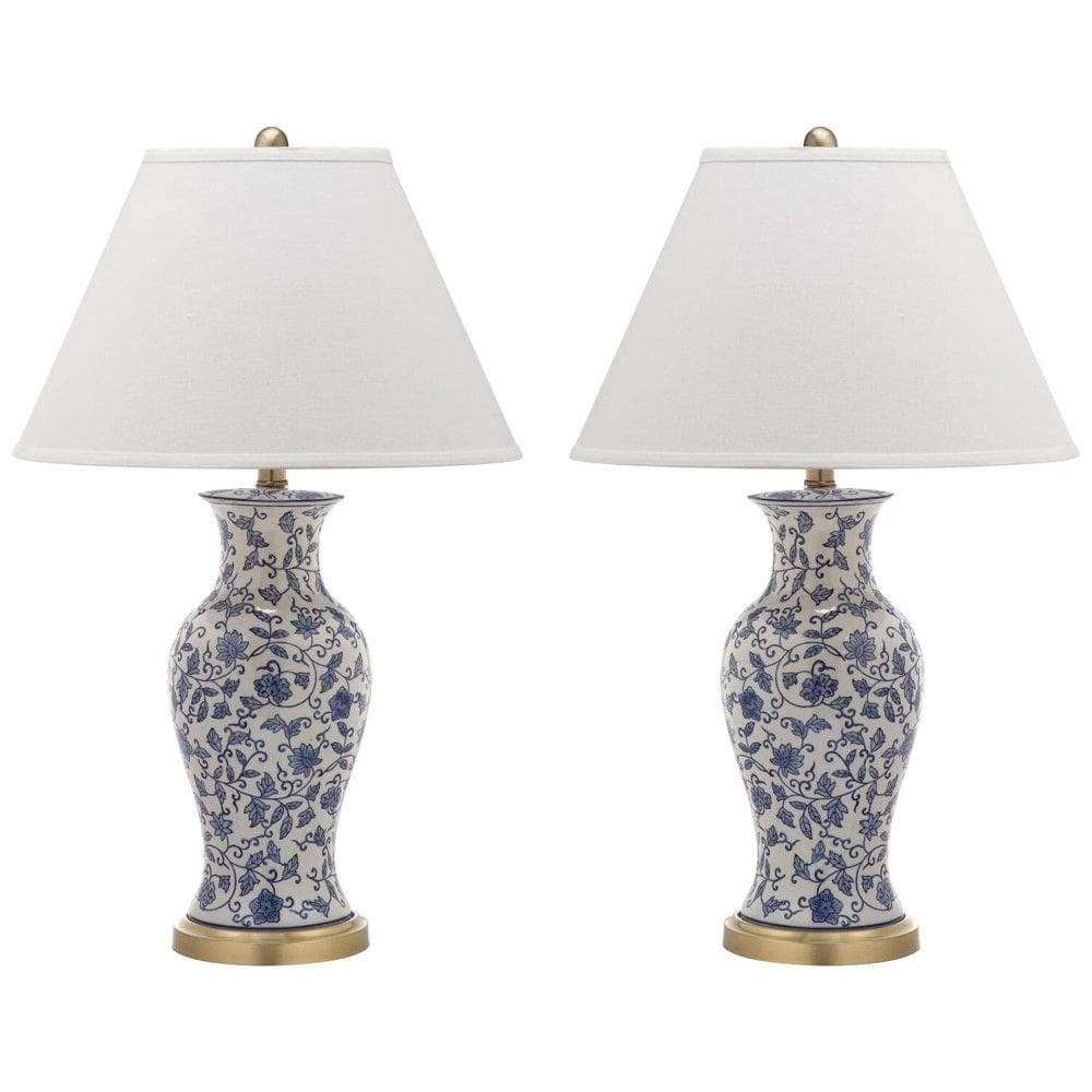 Abajur Luminária de Mesa em Cerâmica, Estilo Vintage com 73 cm de Altura para Quarto, Sala de Estar, Escritório e Mesa de Cabeceira, 2 Un