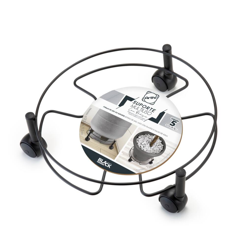 Suporte Multiuso Especial Black Com Rodízios 2557 Arthi