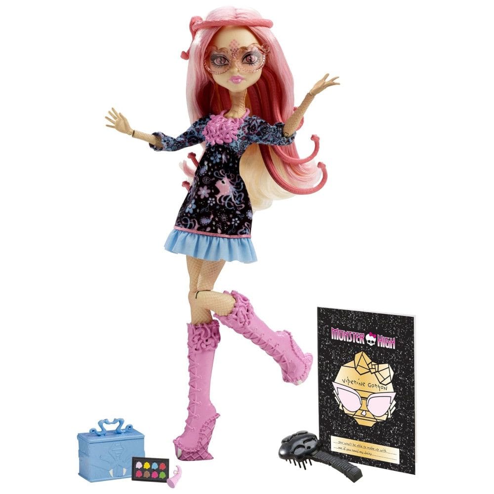Monster High Boneca Górgona Viperina para Crianças a partir de 6 Anos, MATTEL BDD85, Rosa