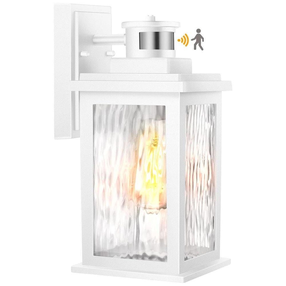 Vianis Arandela Luminária Clássica Externa de Parede à prova dágua com Sensor, Base E26, 1 Unidade, Branca