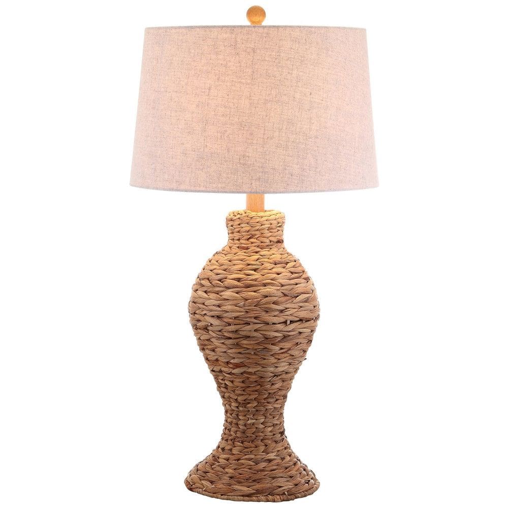 Abajur Luminária de Mesa com 78 cm de Altura Trançada a Mão, para Quarto, Sala de Estar, Estante e Escritório, 110V 100W, JONATHAN Y, Marrom