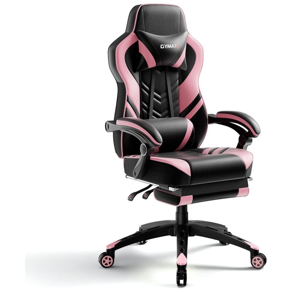 Cadeira Gamer Ergonômica e Reclinável com Apoio Lombar e Cabeça, e, POWERSTONE, Rosa