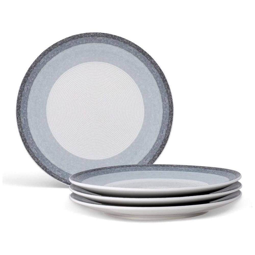 Conjunto de Pratos para Salada e Sobremesa com 4 Peças, Formato Redondo, Material de Porcelana e Designer Moderno, Noritake G017-405D