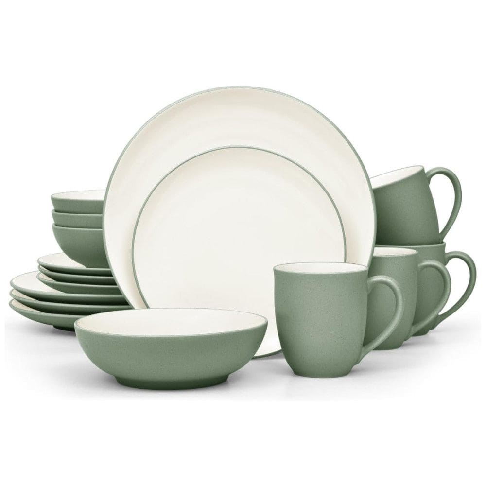Aparelho de Jantar para Todas as Ocasiões com 16 Peças, Formato Redondo e Material de Cerâmica, Noritake, Verde
