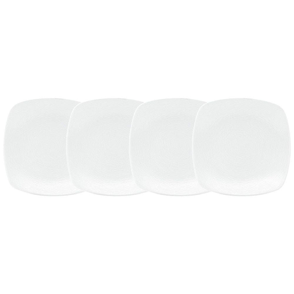 Conjunto de Pratos para Sobremesa com 4 Peças, Formato Quadrado e Material de Porcelana, Noritake 43813-476D