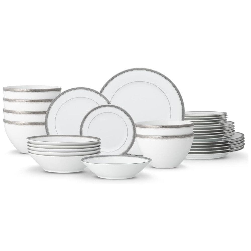 Aparelho de Jantar Completo para Todas as Ocasiões com 30 Peças, Formato Redondo, Livre de BPA e Material de Porcelana, Noritake