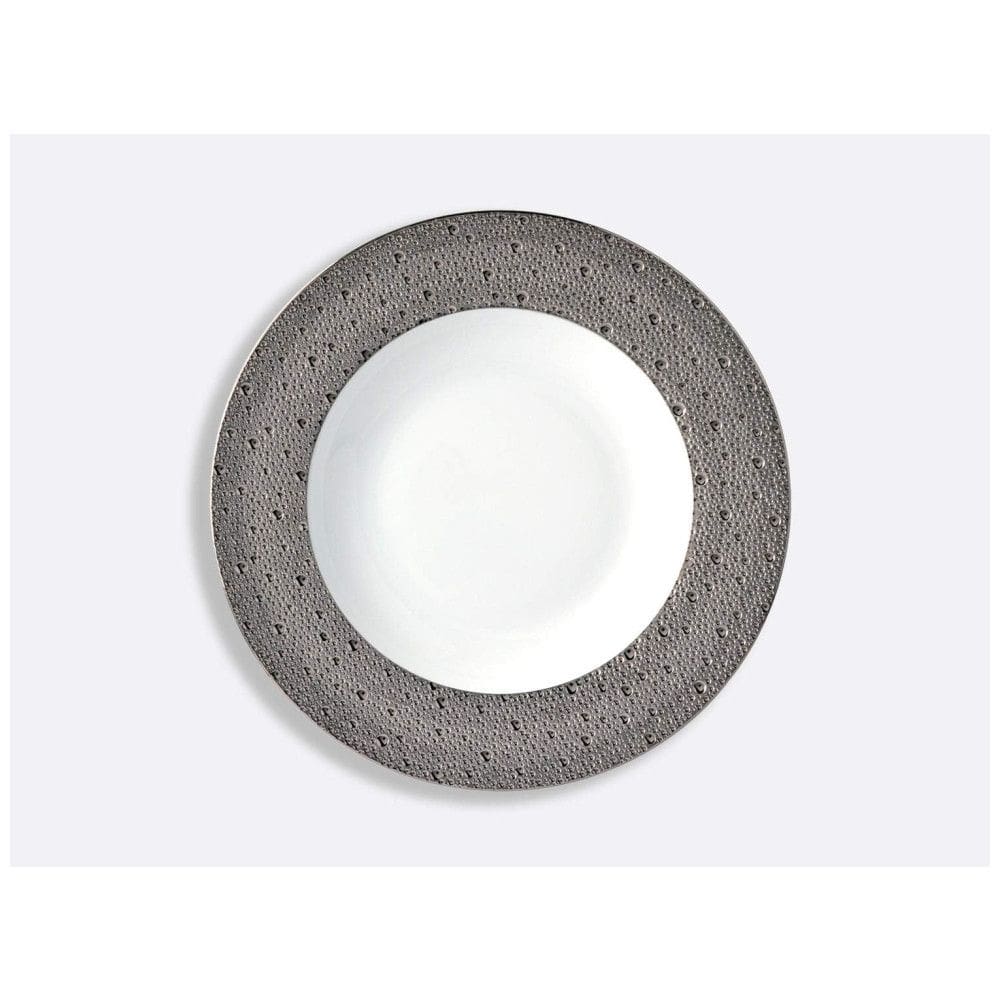 Prato de Salada Elegante e Durável com Tamanho 21 cm e Material de Porcelana, Bernardaud, Branco e Cinza