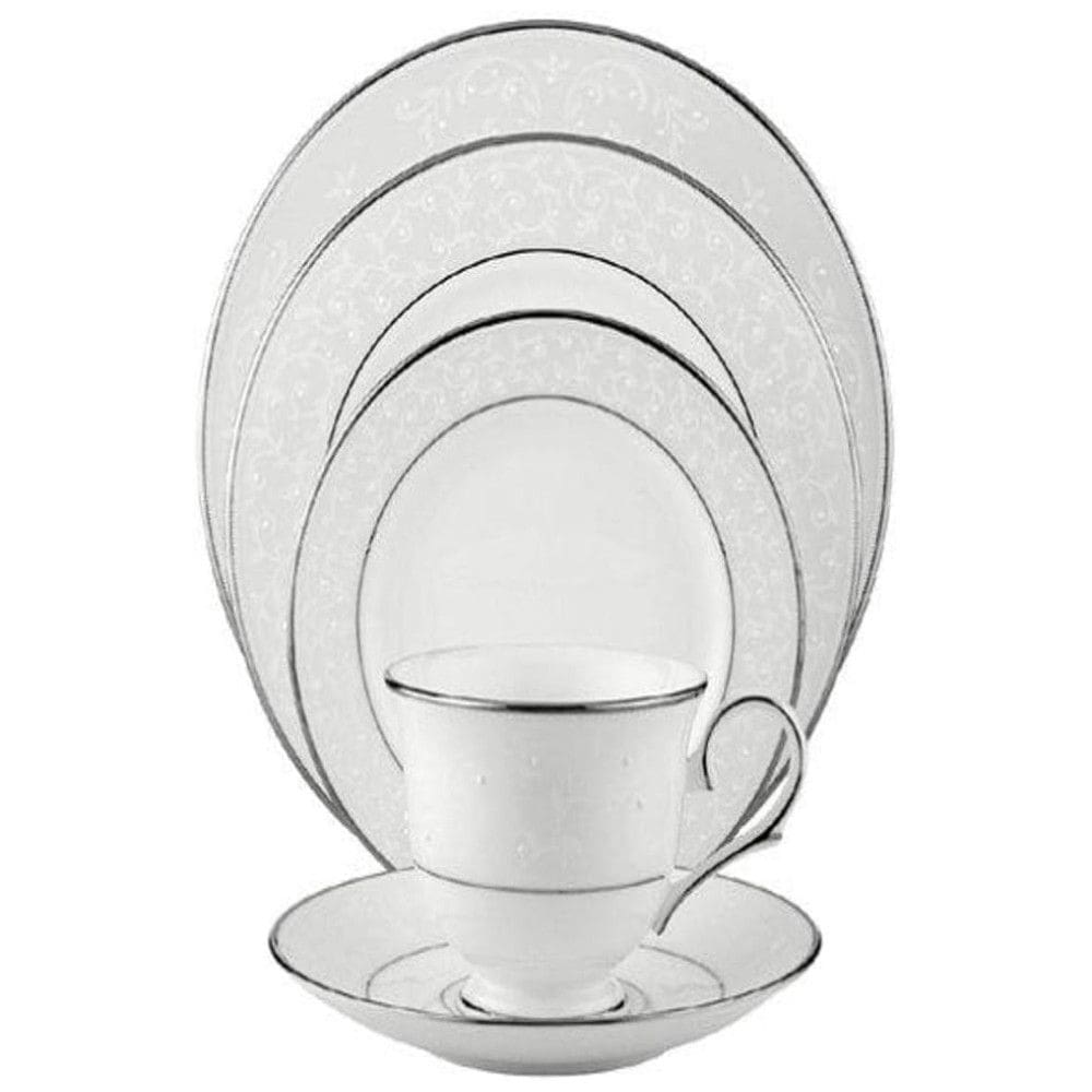 Aparelho de Jantar Oval para Qualquer Ocasião com 5 Peças, Formato Oval e Material de Porcelana, LENOX 6140990, Branco