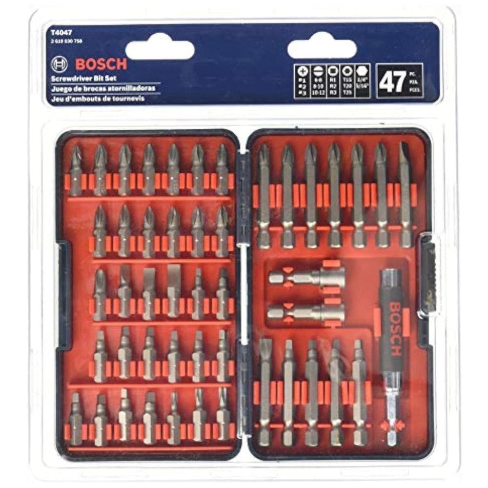 Kit Brocas de Chaves 47 Peças com Estojo, BOSCH T4047L, Azul