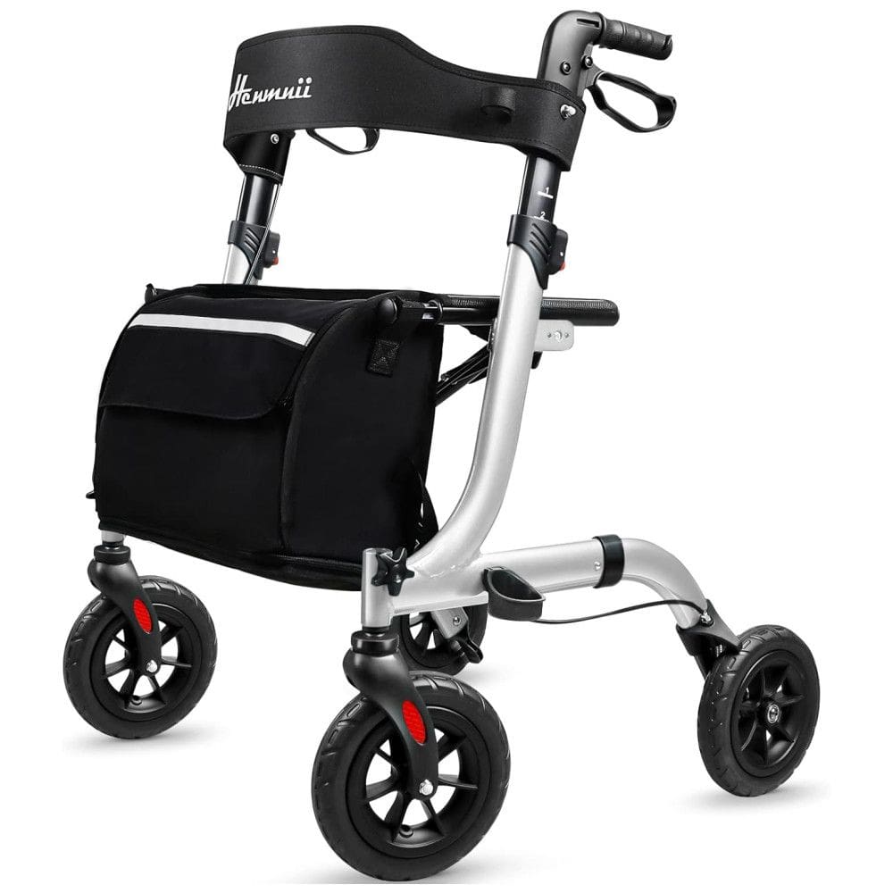 Andador Rollator para Idosos, Leve e Dobrável com Assento, Rodas de Borracha, Ideal para Idosos e Adultos,Henmnii