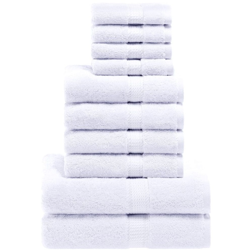 Jogo de Toalhas de Luxo Ultra Macias e Pelúcia Grossa com 10 Peças e Material de Algodão Egípcio, Superior