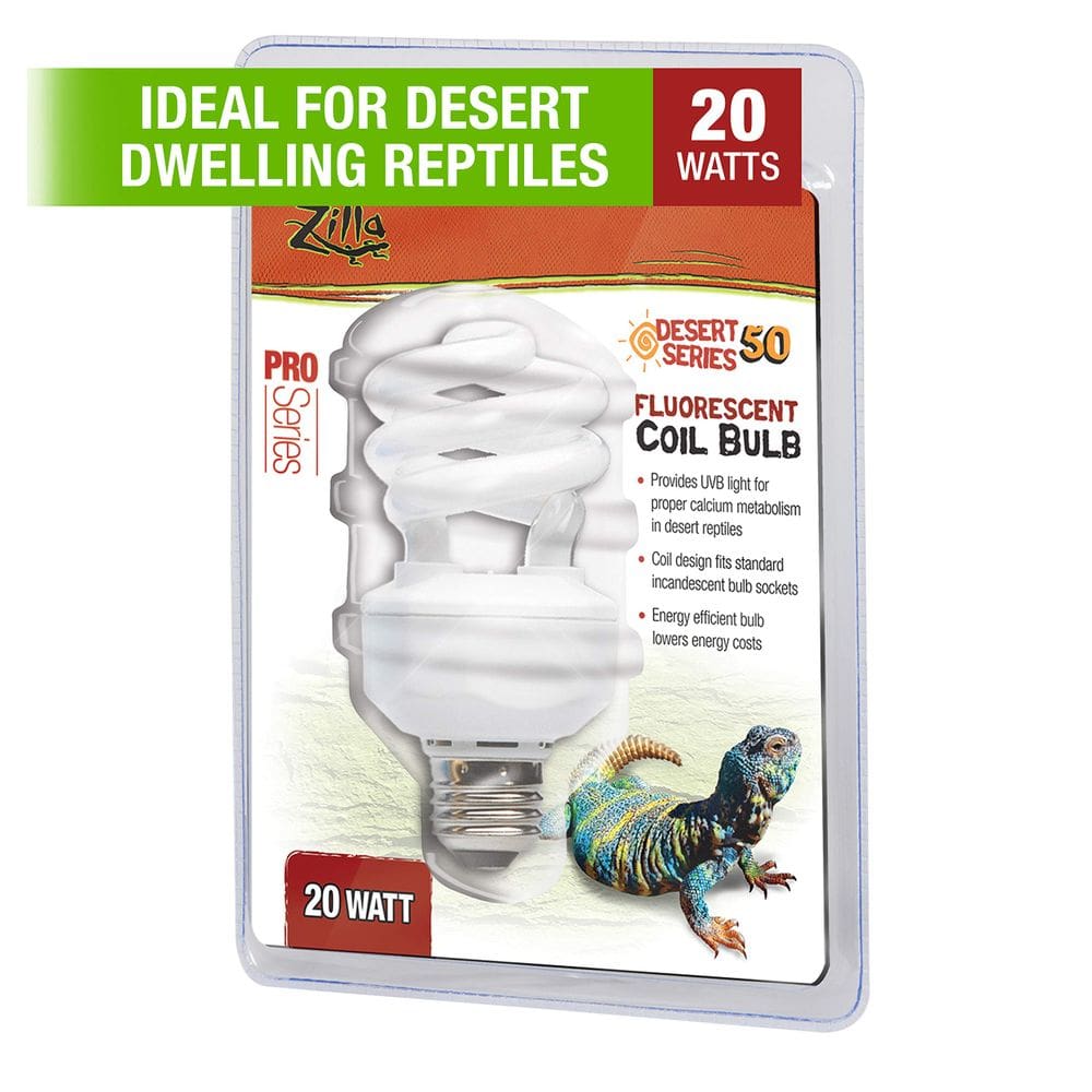 Lâmpada de bobina fluorescente Zilla Desert 20 Watts UVB/UVA 220V