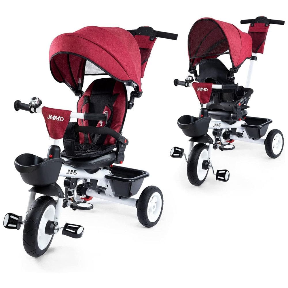 Triciclo Infantil para Passeio BOOWAY com Assento Ajustável 6 Estágios, Idade Recomendada 6 Meses a 5 Anos, Vermelho