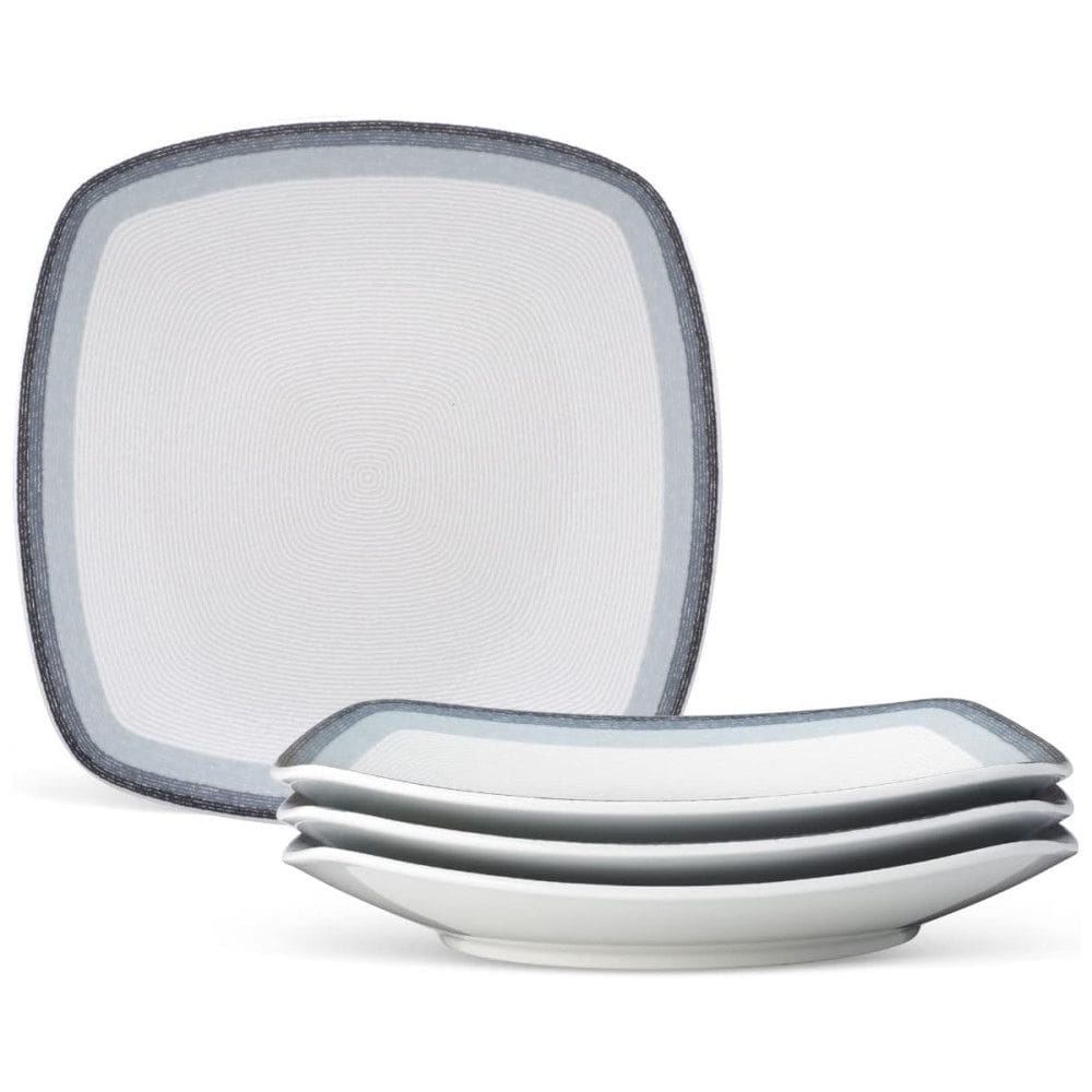 Conjunto de Pratos para Jantar com 4 Peças, Formato Quadrado e Material de Porcelana, Noritake G017-586D, Colorido