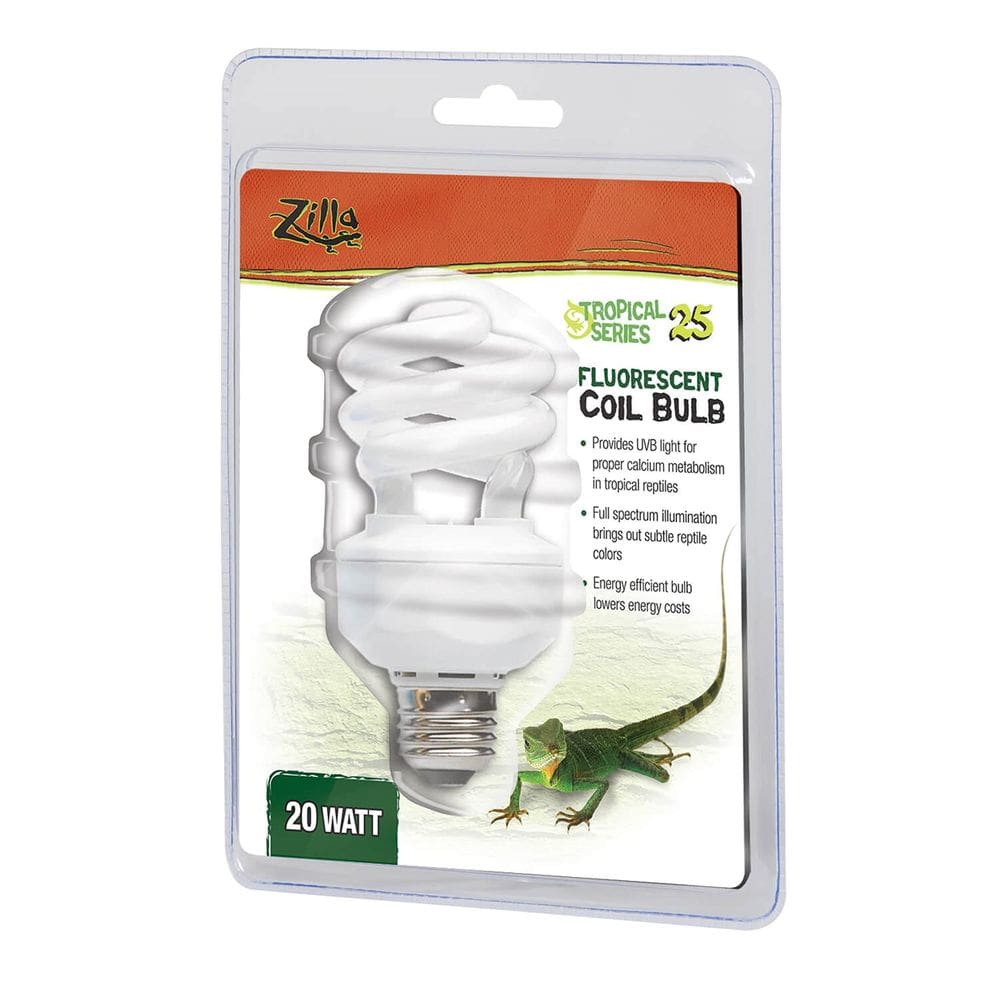 Lâmpada de bobina fluorescente Zilla Tropical 20W para répteis
