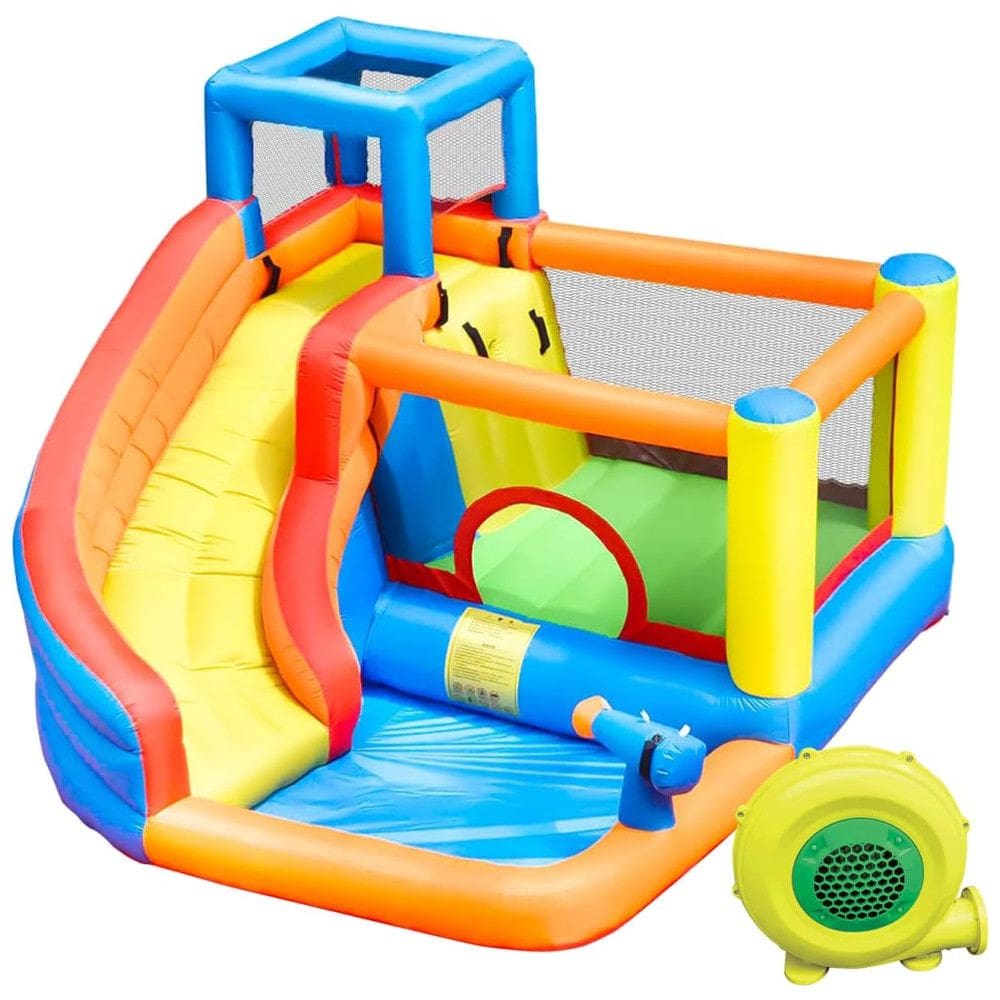 Parque Aquático Inflável Doctor Dolphin, Tobogã Aquático para Crianças, Parque Aquático Inflável com Soprador para Festa ao Ar Livre