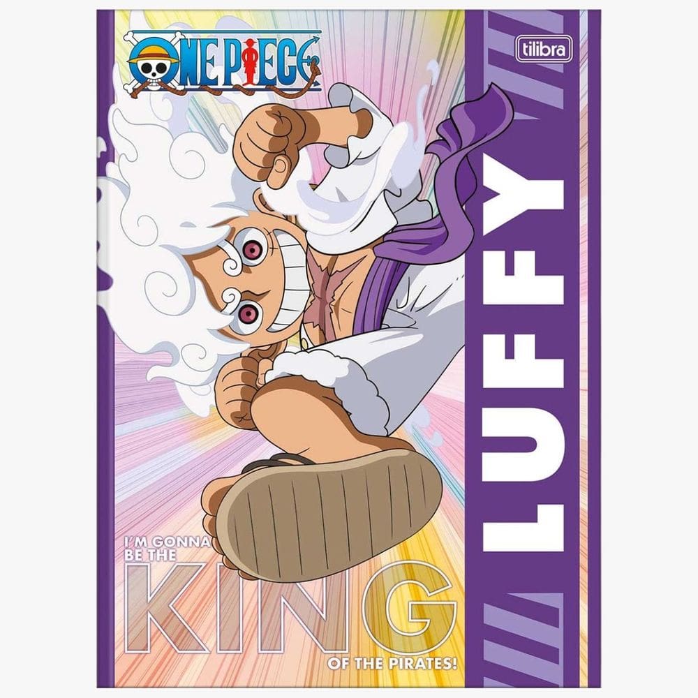 Caderno Brochura One Piece 20cm x 27,5cm 80 Folhas Capa Dura Tilibra Anime Luffy Piratas