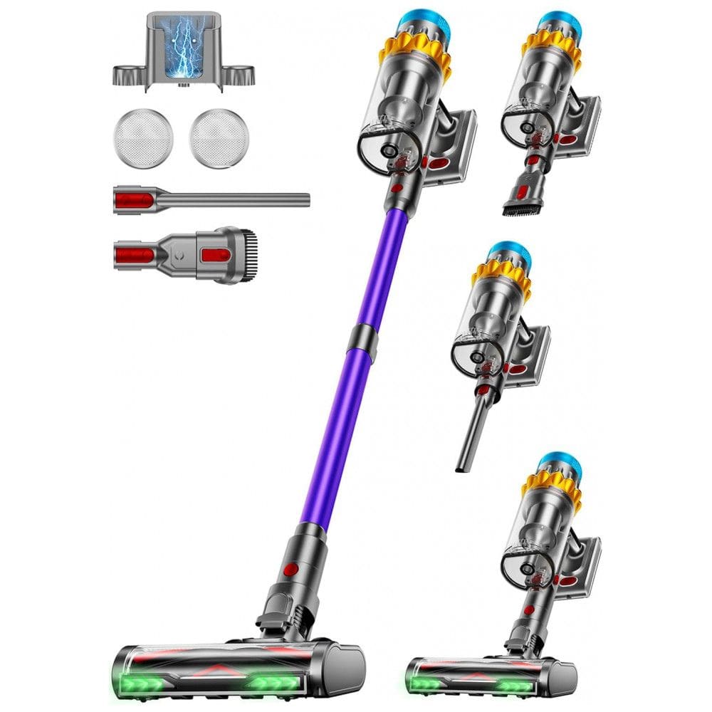 Aspirador de Pó Sem Fio, 600W 50KPA 70Min Aspirador Potente para Casa, Design Autônomo, Tela OLED Anti-Emaranhados, Copo 1.8L, JRFYHFT,