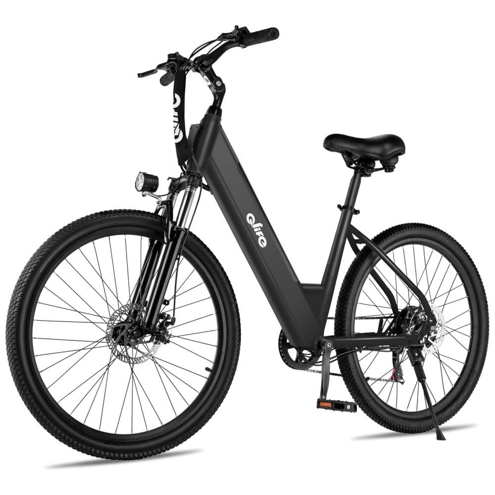 Bicicleta Elétrica Urbana Step-Thru Qlife Cityone, Bateria Removível 36V Certificação UL2849, Rodas 26”, Suspensão Frontal, Pneus 2,1”