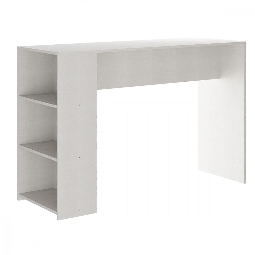 Kit para Escritório 2 Estante Prateleira 1 Mesa Escrivaninha em L Retrô Preto Cinza