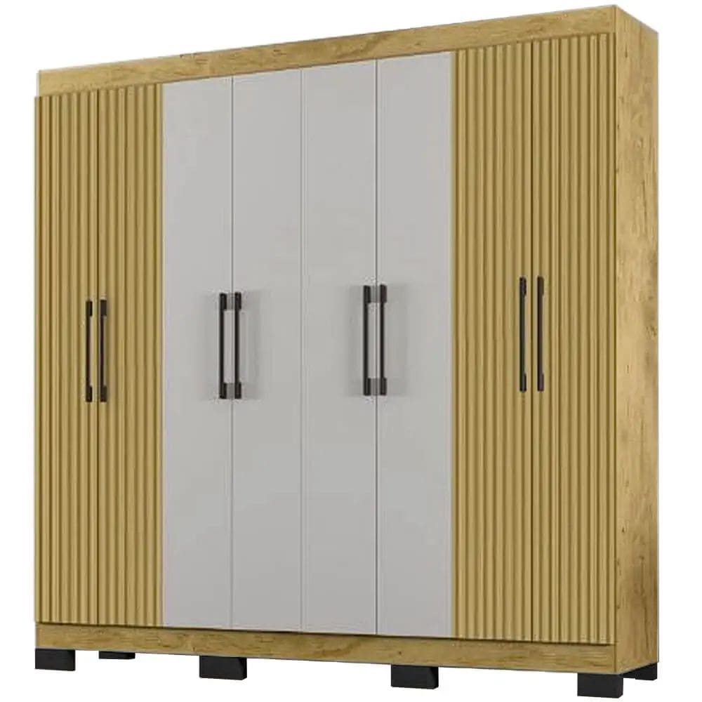 Guarda Roupa B2348 Casal 8 Portas 4 Gavetas Araplac Cor Freijó Baunilha