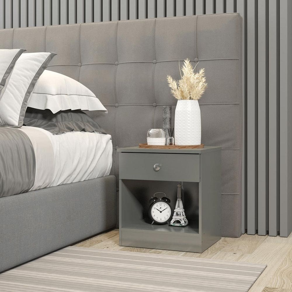Mesinha de Cabeceira com 1 Gaveta 40x45cm Cinza 6500