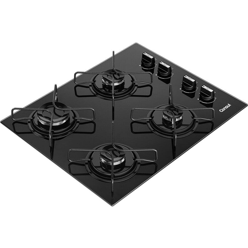 Cooktop 4 Bocas CD060BE a Gas Mesa de Vidro Temperado Consul