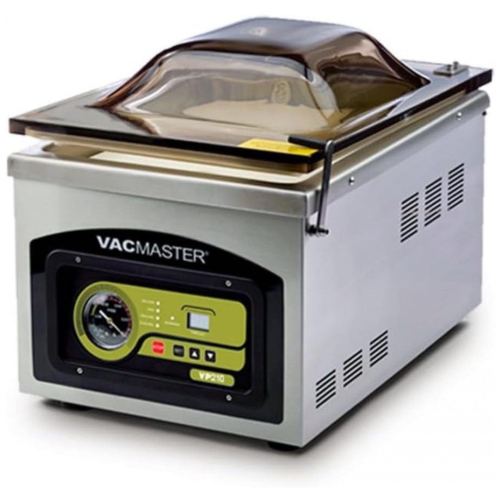 Seladora a Vácuo Automática Profissional para Alimentos Secos e Úmidos em Aço Inoxidável, 110V 210W, VacMaster VP210, Prata