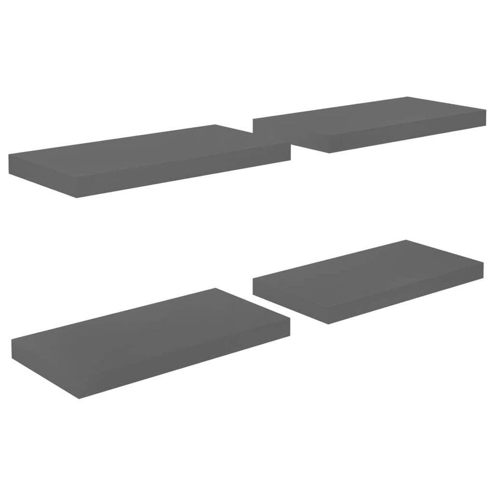 Prateleiras de parede VidaXL Floating High Gloss Grey 50x23x4cm MDF