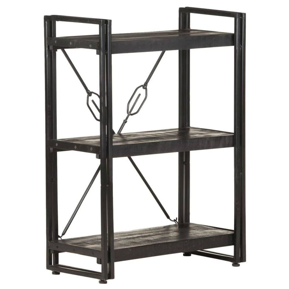 Estante de livros vidaXL Industrial Style de 3 camadas em madeira de manga em bruto