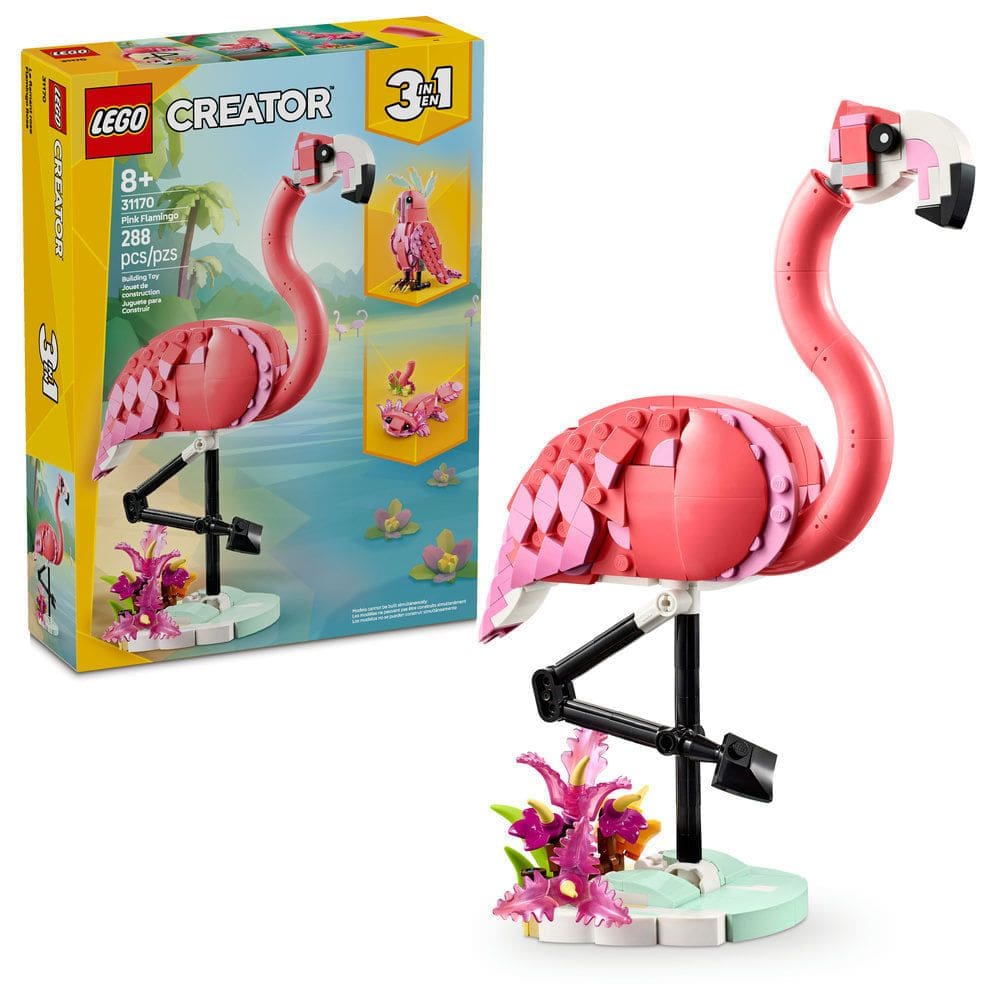 Blocos de Montar - Animais Selvagens - Flamingo Rosa LEGO DO BRASIL